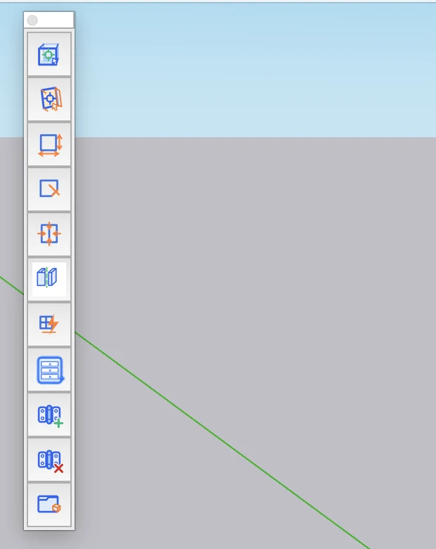 SketchUp 中的 APlus 工具栏,竖排排列各个工具按钮